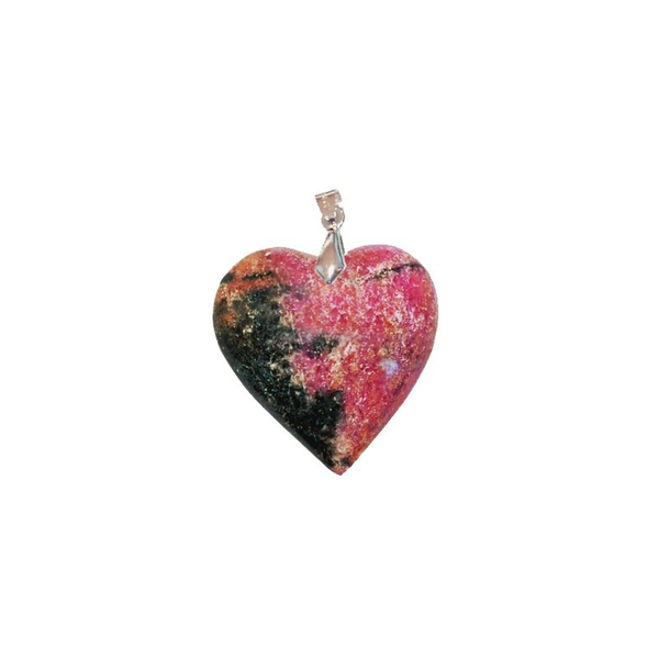 Pendentif Rhodonite Cœur – Amour de Soi, Calme Intérieur & Confiance - Gemio.ch