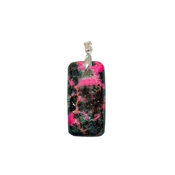 Pendentif Rhodonite Rectangle Fin – Sérénité, Confiance & Clarté Émotionnelle - Gemio.ch