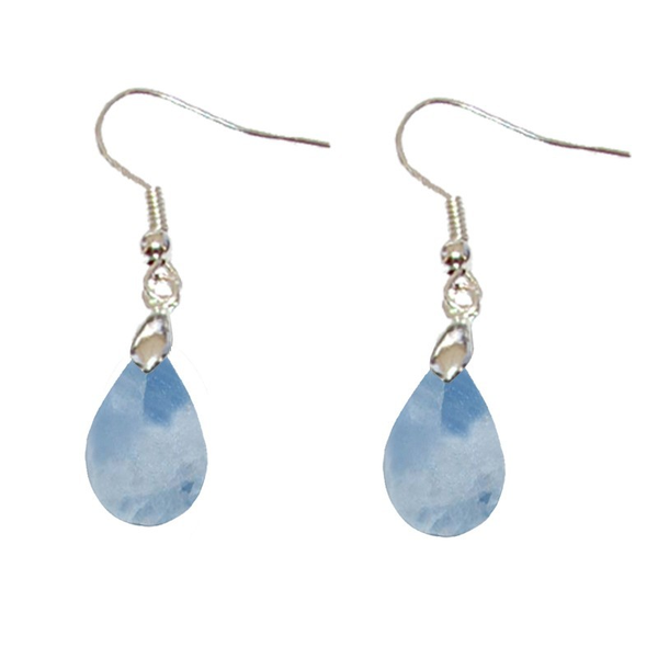 Boucles d’Oreilles Calcite Bleue Goutte – Apaisement & Expression en Douceur - Gemio.ch