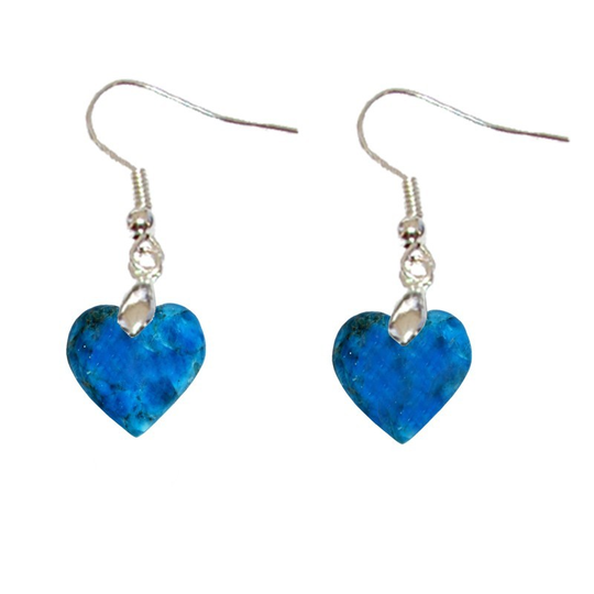 Boucles d’Oreilles Apatite Chauffée Cœur – Expression & Équilibre Intérieur
