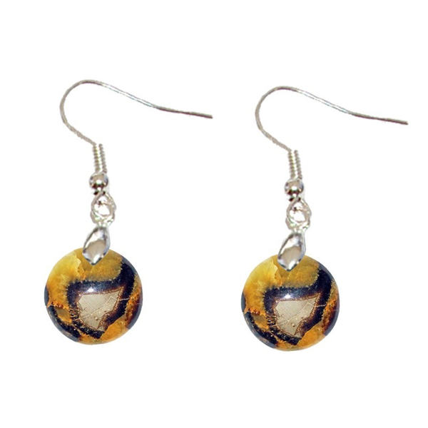 Boucles d’Oreilles Septaria Rond – Maîtrise de Soi, Stabilité & Transformation Émotionnelle - Gemio.ch