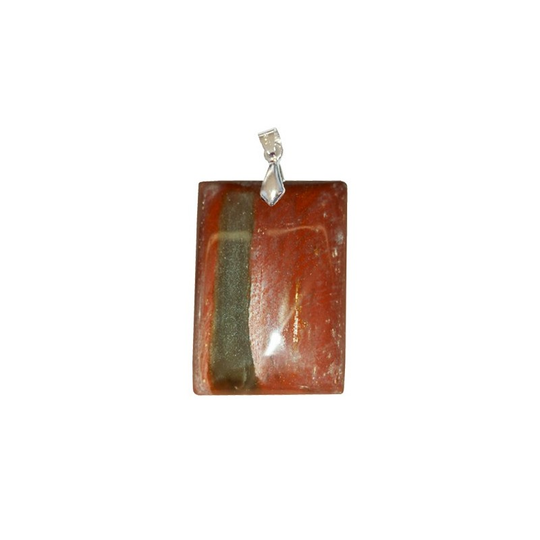 Pendentif Bois Fossilisé Rectangle – Calme Intérieur, Lucidité & Vitalité Ancrée