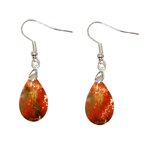 Boucles d’Oreilles Bois Fossilisé Goutte – Apaisement, Lucidité & Vitalité Ancestrale