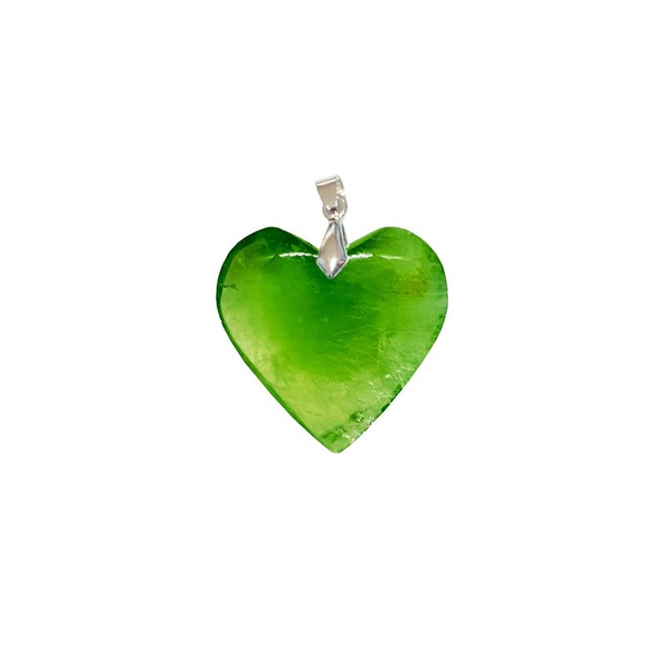 Pendentif Fluorine Verte Cœur – Énergie Intérieure, Clarté Mentale & Harmonie Émotionnelle
