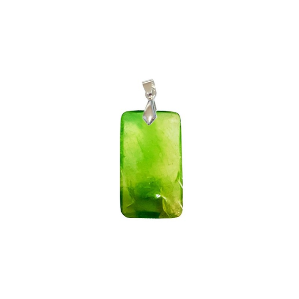 Pendentif Fluorine Verte Rectangle – Clarté Mentale, Équilibre & Énergie Créative - Gemio.ch