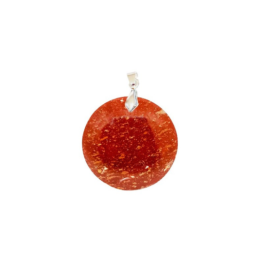 Pendentif Jaspe Rouge Rond – Tonus, Énergie & Équilibre