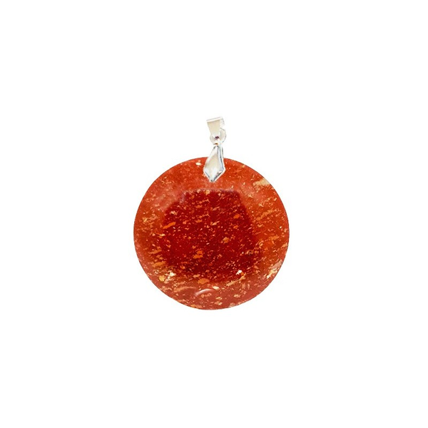 Pendentif Jaspe Rouge Rond – Tonus, Énergie & Équilibre - Gemio.ch