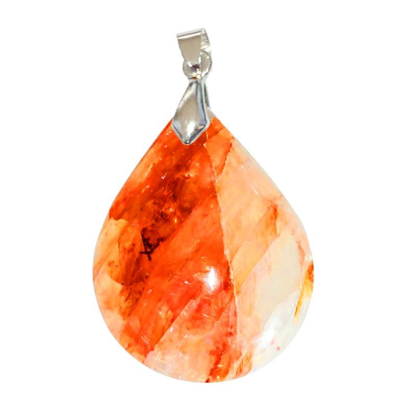 Pendentif Quartz Hématoïde Rouge Goutte – Vitalité, Ancrage & Libération Émotionnelle - Gemio.ch