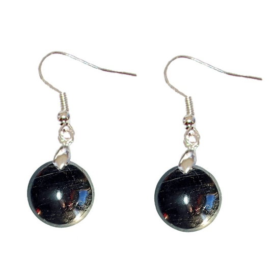 Boucles d’Oreilles Tourmaline Noire Rondes – Protection, Sérénité & Confiance en Soi