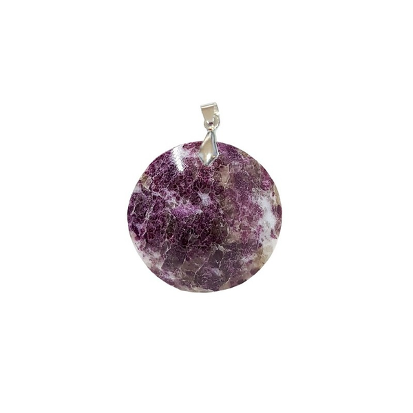 Pendentif Tourmaline Rose Rond – Amour, Protection & Renouveau Émotionnel