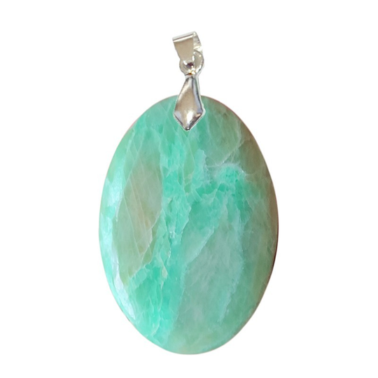 Pendentif Pierre de Lune Verte (Garnierite) Ovale – Estime de Soi, Énergie & Élévation Vibratoire
