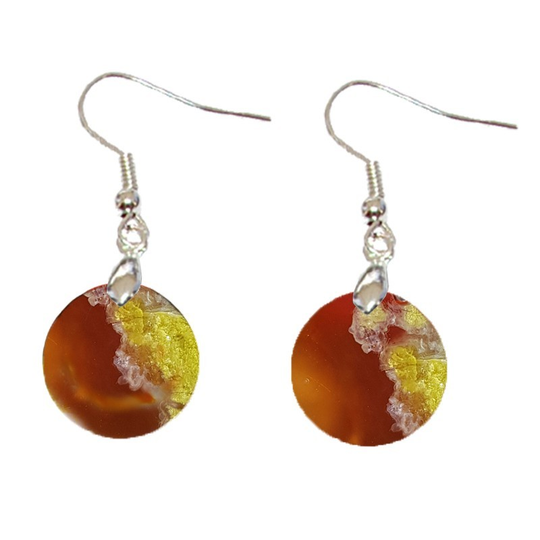 Boucles d’Oreilles Opale Calcédoine Rondes – Apaisement, Clarté & Vitalité Sensorielle