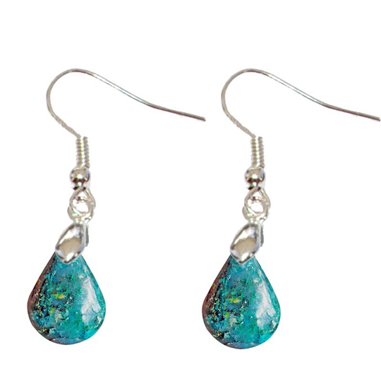Boucles d’Oreilles Chrysocolle de Madagascar Goutte – Harmonie, Expression & Énergie Positive