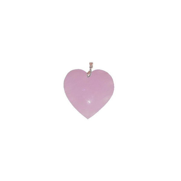 Pendentif Quartz Rose Cœur 2,5 cm – Amour, Apaisement & Douceur Émotionnelle - Gemio.ch