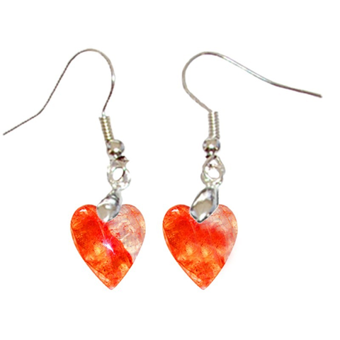 Boucles d’Oreilles Quartz Hématoïde Rouge Cœur – Énergie du Cœur, Ancrage & Transformation
