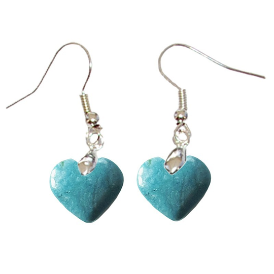 Boucles d’Oreilles Opale Bleue Cœur – Apaisement, Douceur & Vitalité Sensorielle