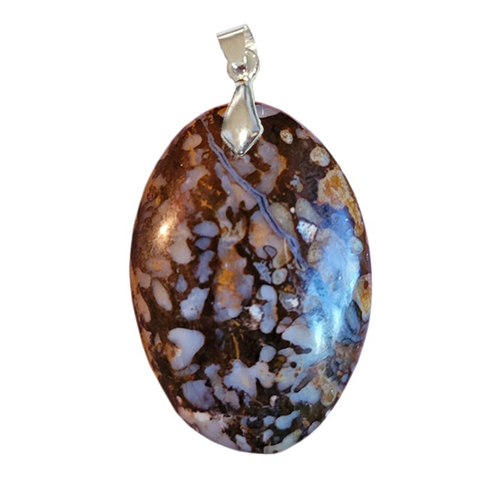 Ovaler Opal-Anhänger in Schwarz & Weiß