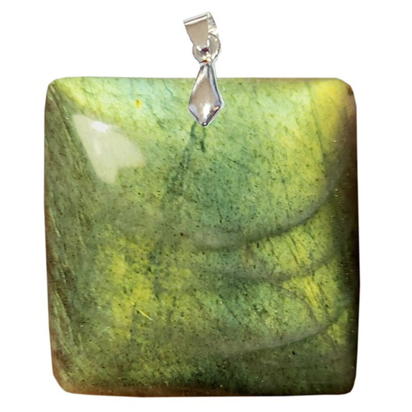 Pendentif Labradorite Verte Carré – Protection & Stabilité Énergétique - Gemio.ch
