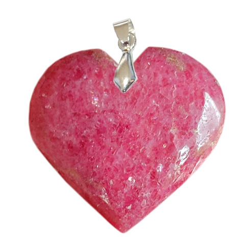 Pendentif Rhodonite EXTRA Cœur – Apaisement & Amour de Soi