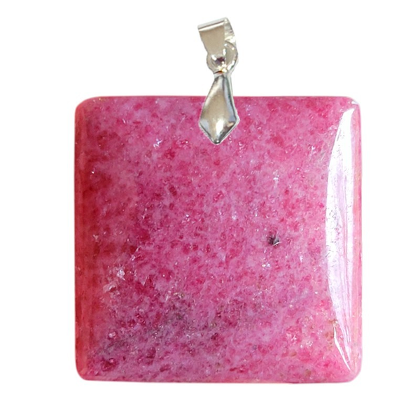 Pendentif Rhodonite EXTRA Carré – Sérénité & Force Émotionnelle - Gemio.ch