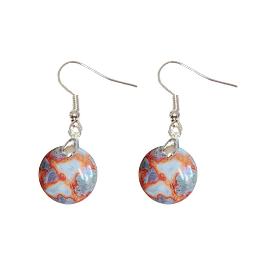 Boucles d’Oreilles Agate Rouge Rond – Sérénité & Confiance en Soi