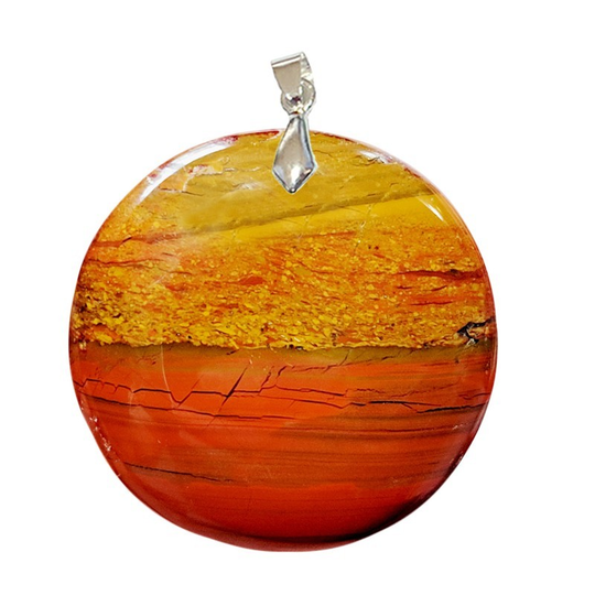 Pendentif Jaspe Multicolore Rond – Harmonie et Fluidité