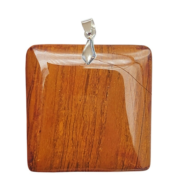 Pendentif Jaspe Orbiculaire Carré – Équilibre et Régénération - Gemio.ch