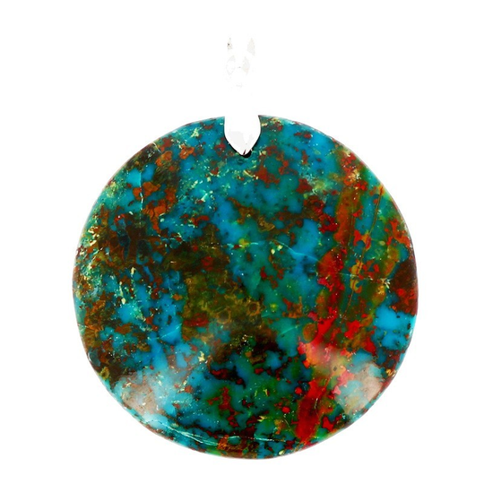 Pendentif Opale Multicolore Rond – Apaisement et Protection