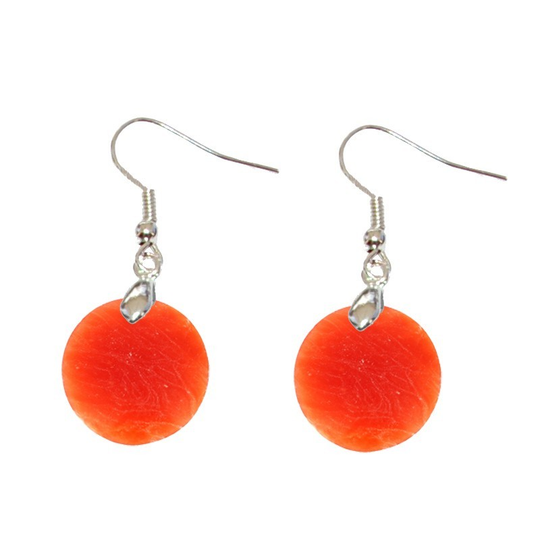 Boucles d’Oreilles Calcite Extra Orange Rond – Énergie et Détermination