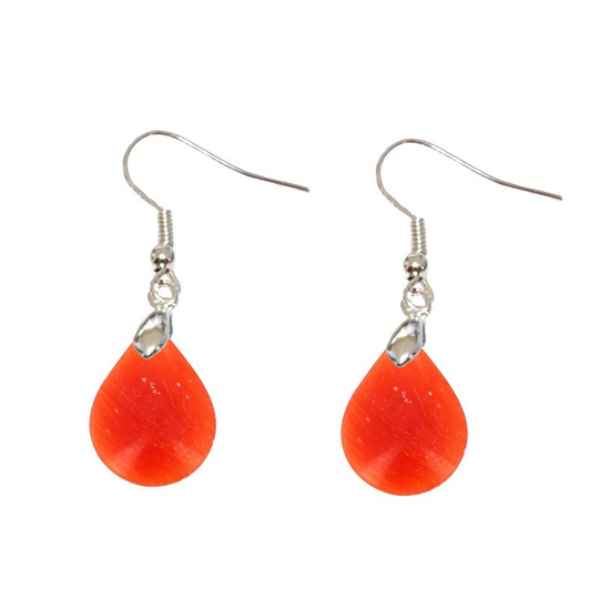 Boucles d’Oreilles Calcite Extra Orange Goutte – Énergie et Dynamisme