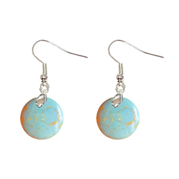 Boucles d’Oreilles Opale Calcédoine Rond – Apaisement et Protection - Gemio.ch