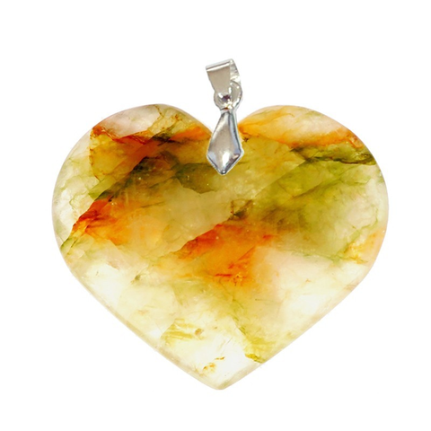Pendentif Quartz Vert Cœur – Harmonie et Renouveau