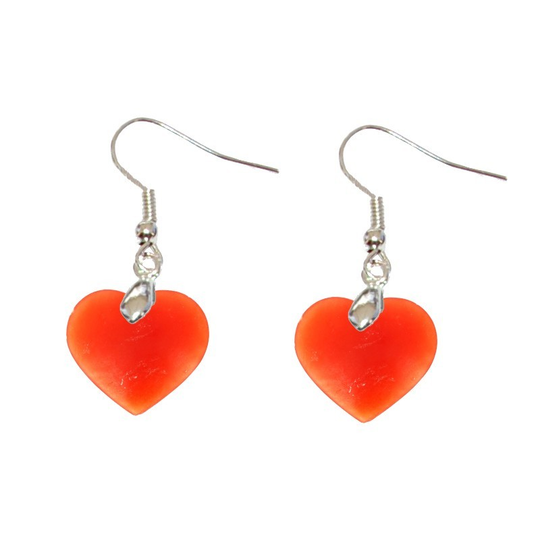 Boucles d’Oreilles Calcite Extra Orange Cœur – Énergie et Motivation