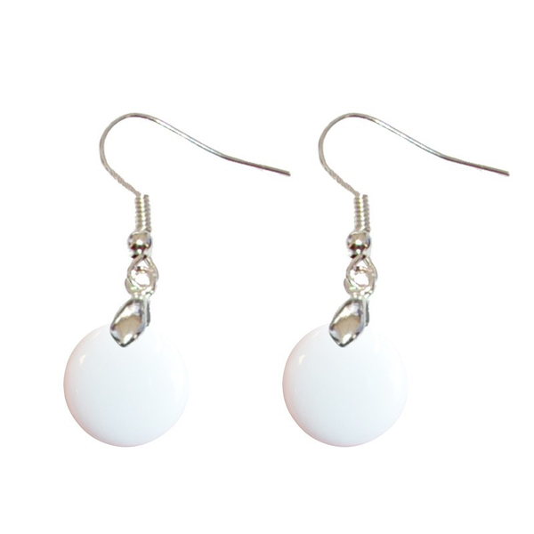 Boucles d’Oreilles Agate Blanche Rond – Élégance et Harmonie - Gemio.ch