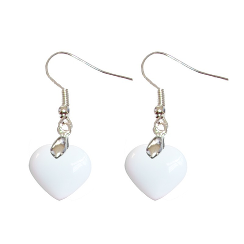 Boucles d’Oreilles Agate Blanche Cœur – Amour et Élégance