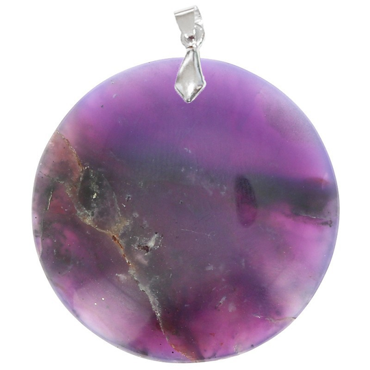 Pendentif Agate Violette Rond – Équilibre et Sérénité