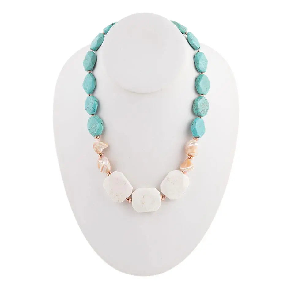 Collier coquille et pierre - Gemio.ch