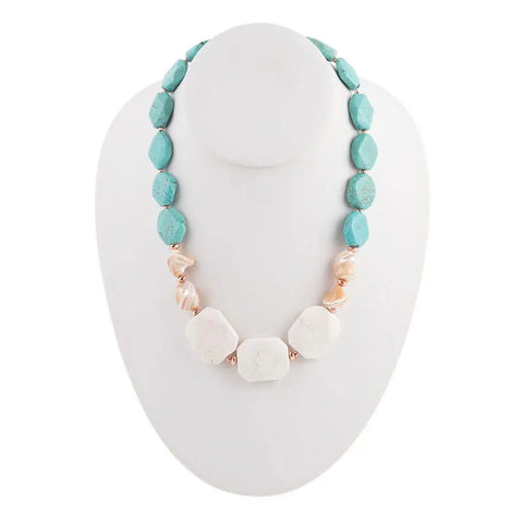 Collier coquille et pierre