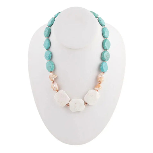 Collier coquille et pierre