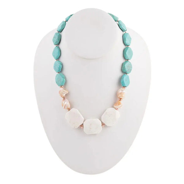 Collier coquille et pierre - Gemio.ch