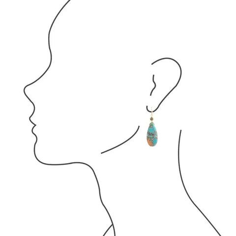 Boucles d'Oreilles Turquoise Matrix