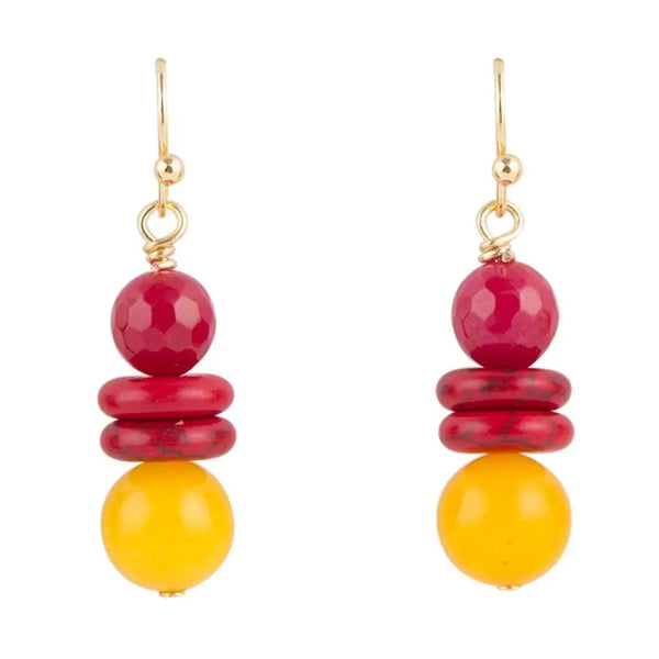 Boucles d'oreilles en bronze jade et quartz - Gemio.ch