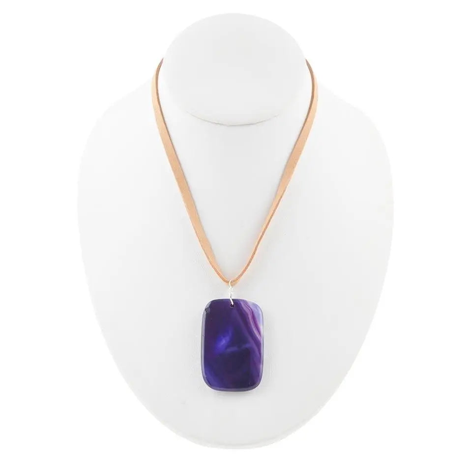 Collier-Agate Violet - Gemio.ch