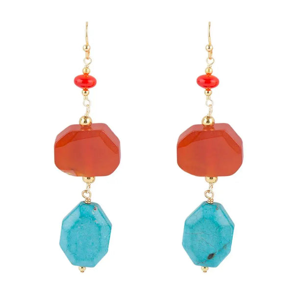 Boucles d'oreilles Cornaline Corail - Gemio.ch