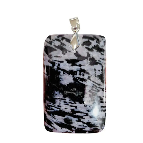 Pendentif Rectangulaire en Gabbro Côtelé – Énergie & Renouveau
