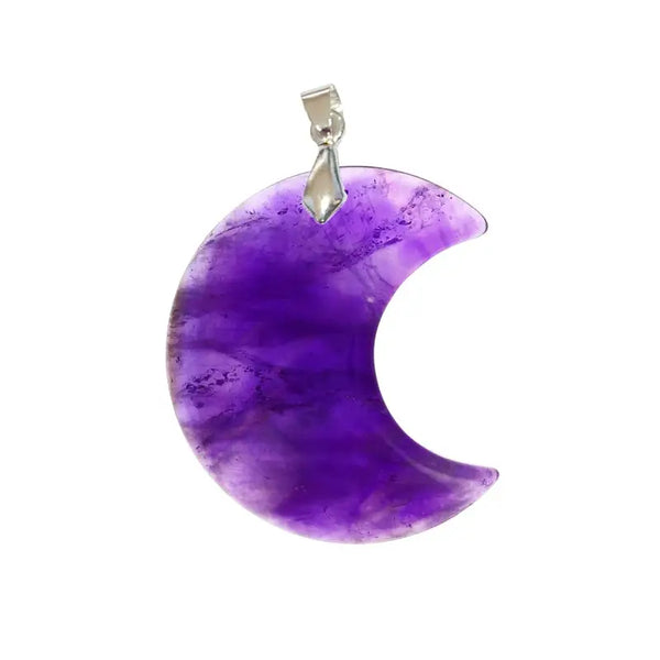 Pendentif Croissant de Lune en Améthyste – Amour, Intuition & Harmonie - Gemio.ch