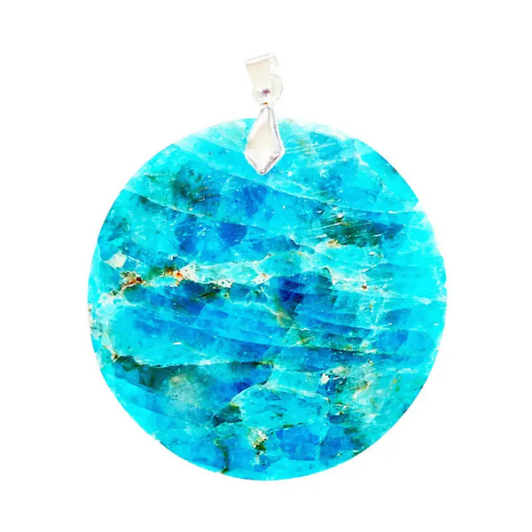 Pendentif Rond en Apatite Claire Extra – Clarté, Expression & Harmonie Intérieure