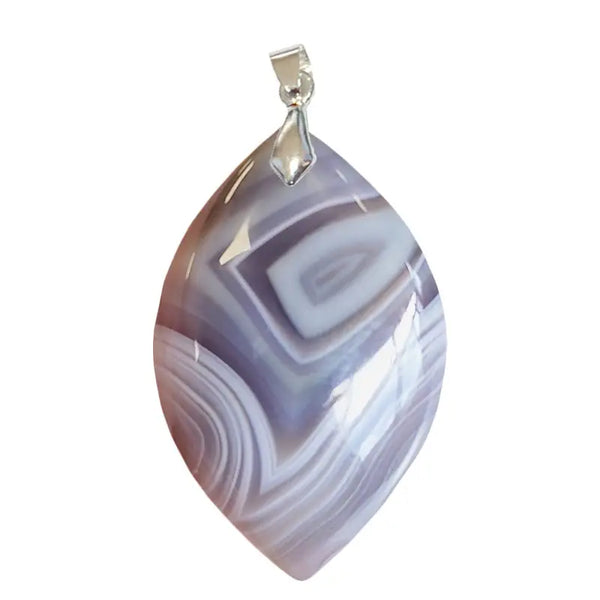 Pendentif Marquise en Agate Bandelée – Équilibre & Confiance - Gemio.ch