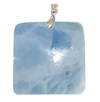 Quadratischer Anhänger aus blauem Calcit