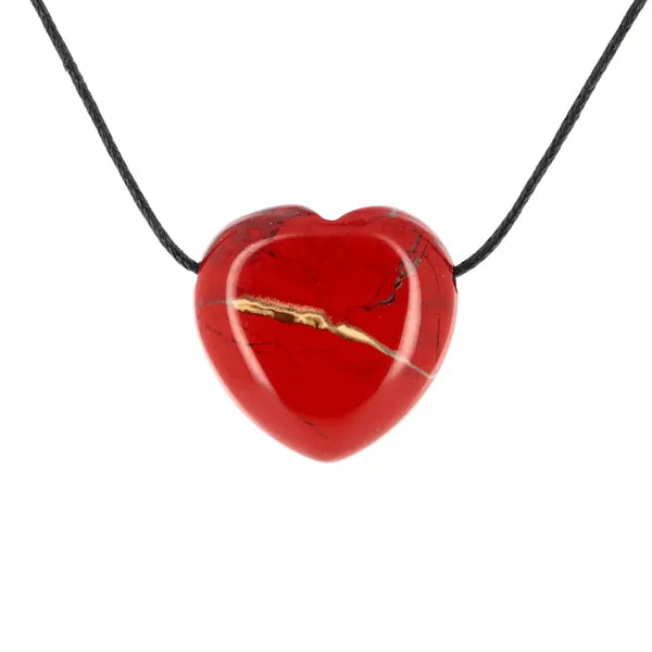 Roter Jaspis-Herz-Anhänger - 2,5 cm